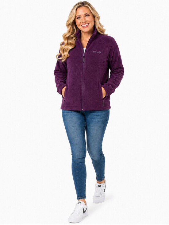 Columbia Sportswear Company Jackets & Blazers - Columbia Sportswear Women’s M Plum Fleece Full Zip 4 Pocket Jacket NWOT
